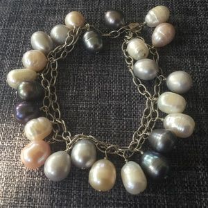 Freshwater Pearls Bracelet Sterling Silver Double Strand